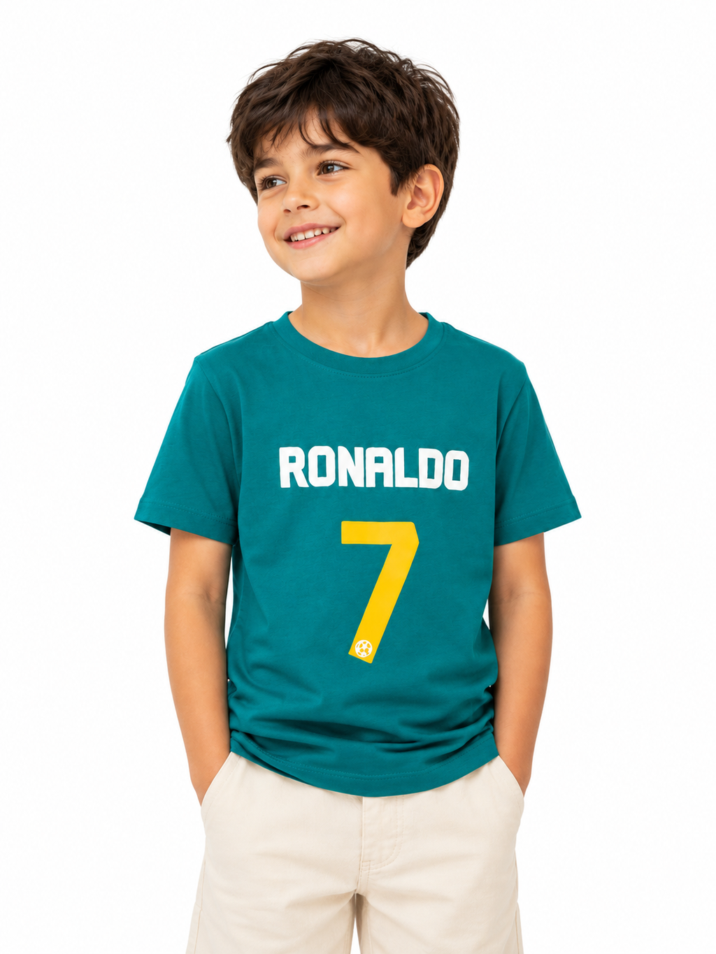 Minnie Miner Kids Ronaldo 7 Graphic T-Shirt – Teal Green