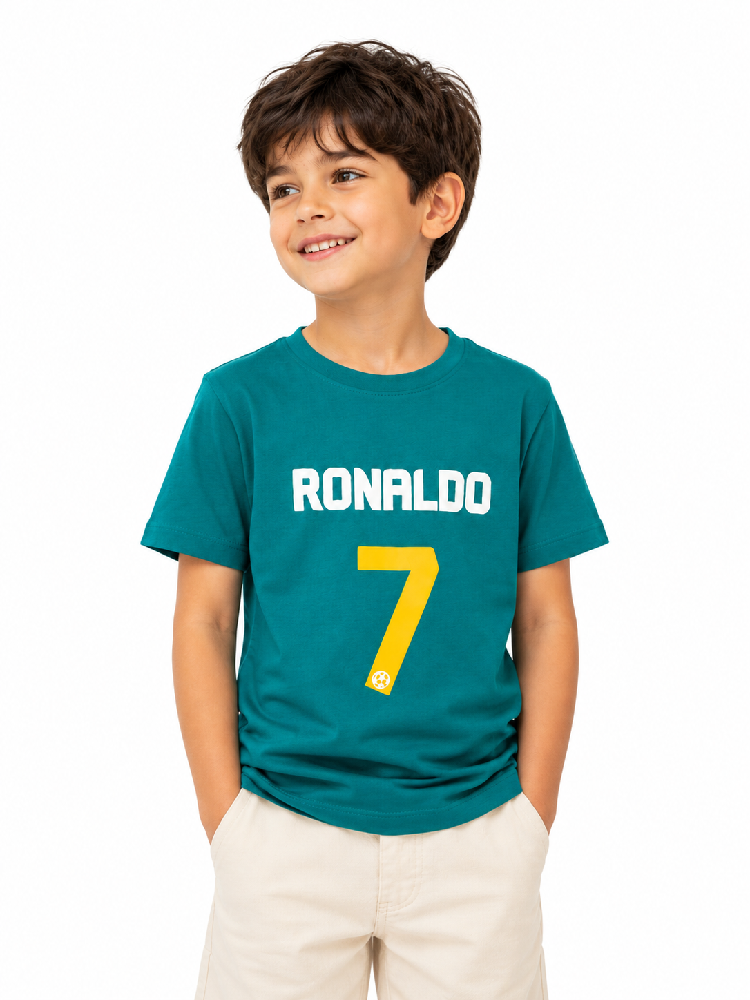 Minnie Miner Kids Ronaldo 7 Graphic T-Shirt – Teal Green