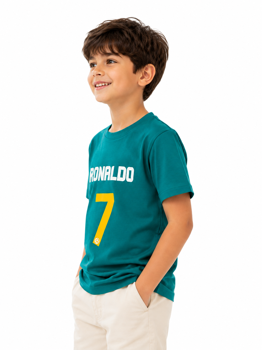 Minnie Miner Kids Ronaldo 7 Graphic T-Shirt – Teal Green