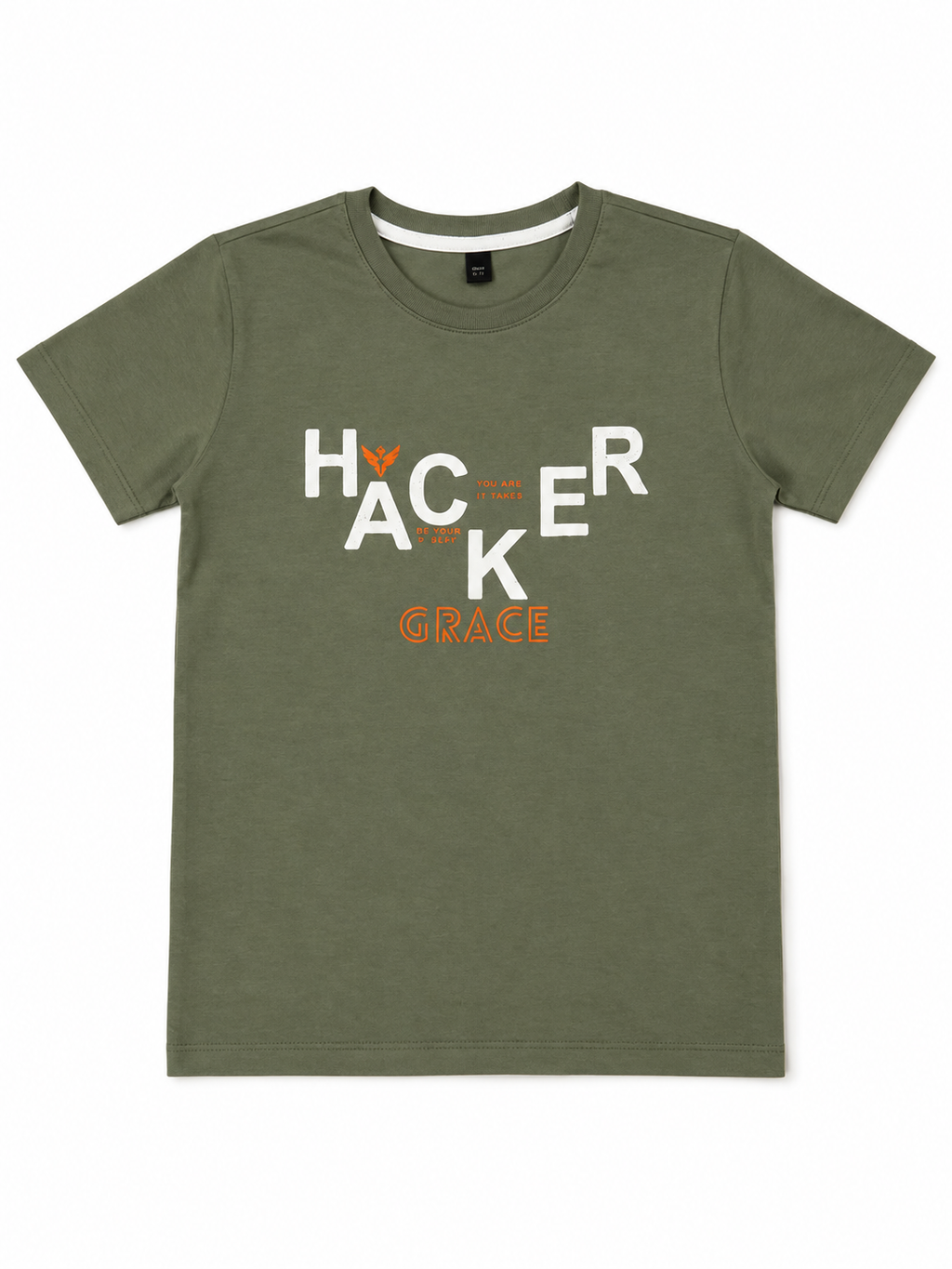 Threads Mark Kids Hacker Graphic Cotton T-Shirt – Olive Green