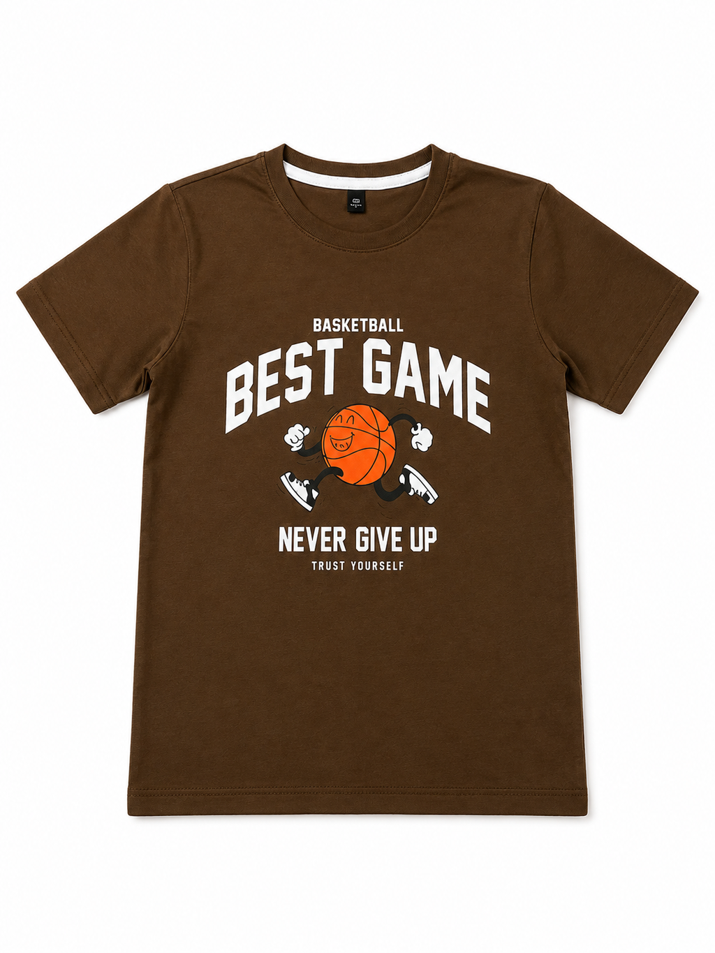 Threads Mark Kids Basketball "Best Game" Graphic Cotton T-Shirt – Brown
