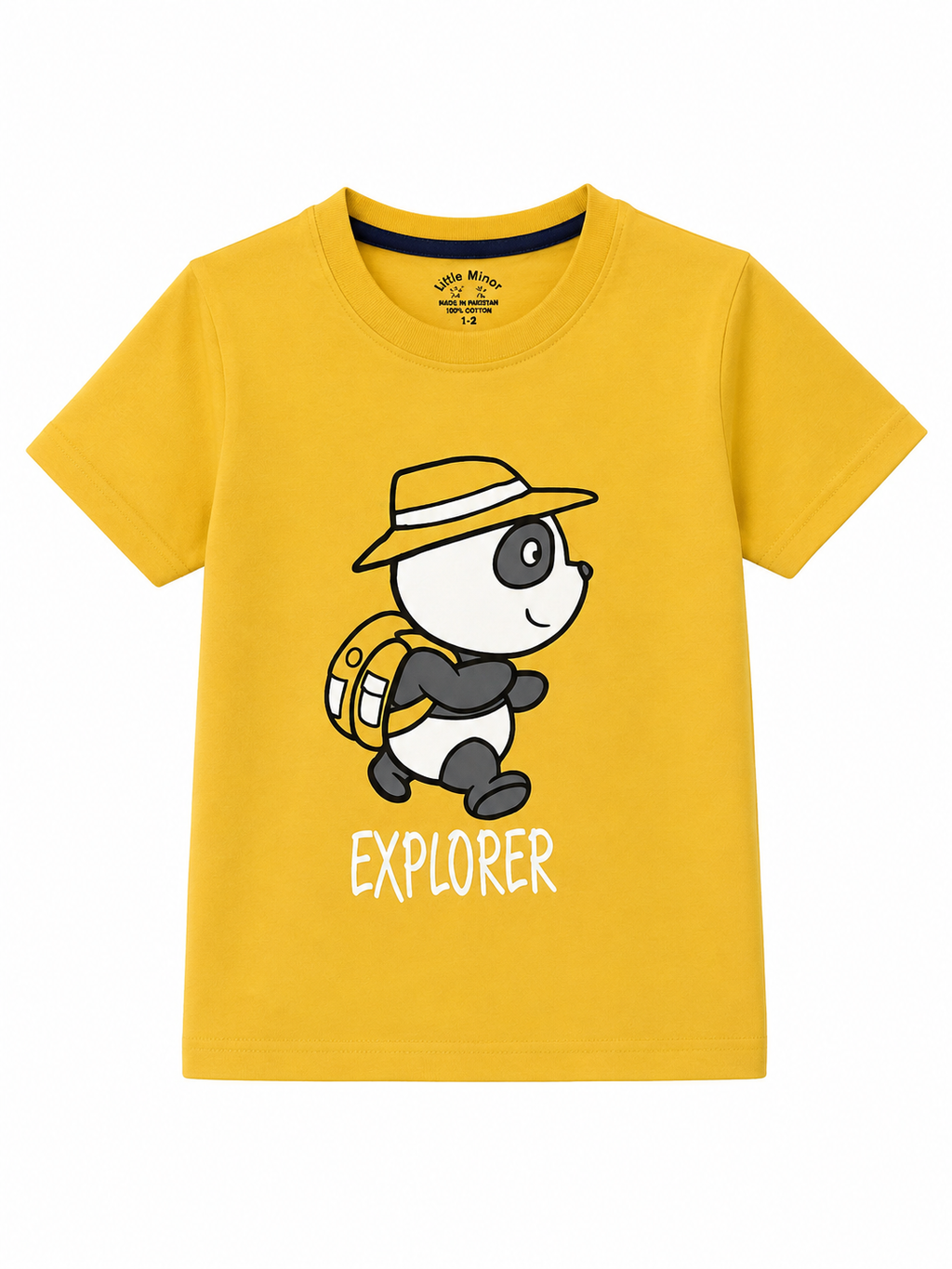 Threads Mark Kids Explorer Panda Graphic Cotton T-Shirt – Mustard Yellow