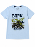 Threads Mark Kids Born to Explore Graphic Cotton T-Shirt – Sky Blue