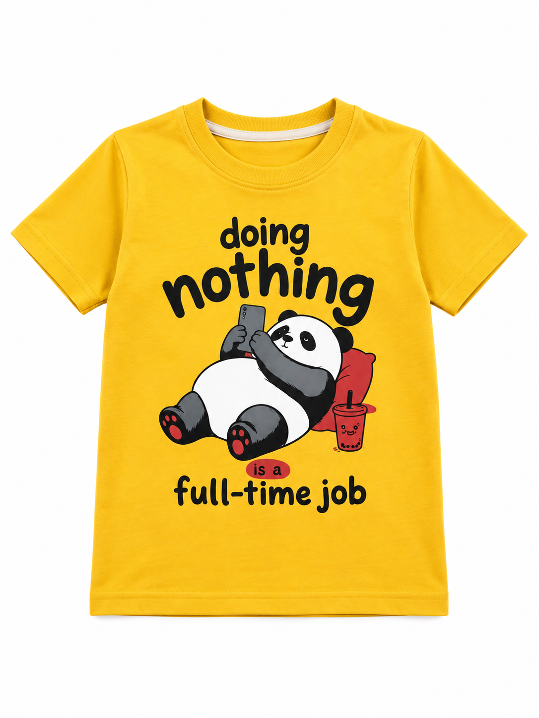 Doing Nothing Panda Graphic T-Shirt for Boys